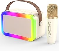 Vista 1 de Mini Máquina de Karaoke, Juguetes Divertidos para Navidad y Cumpleaños para Niños de 4 a 12 Años, Niñas, Niños, Adultos, Micrófono de Karaoke