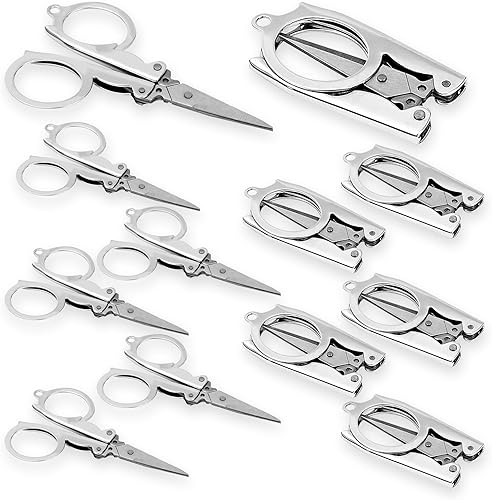 Miniatura 9 de Chevining Tijeras plegables de viaje, tijeras de bolsillo, pequeñas tijeras plegables, perfectas para viajes familiares, manualidades, camping, al