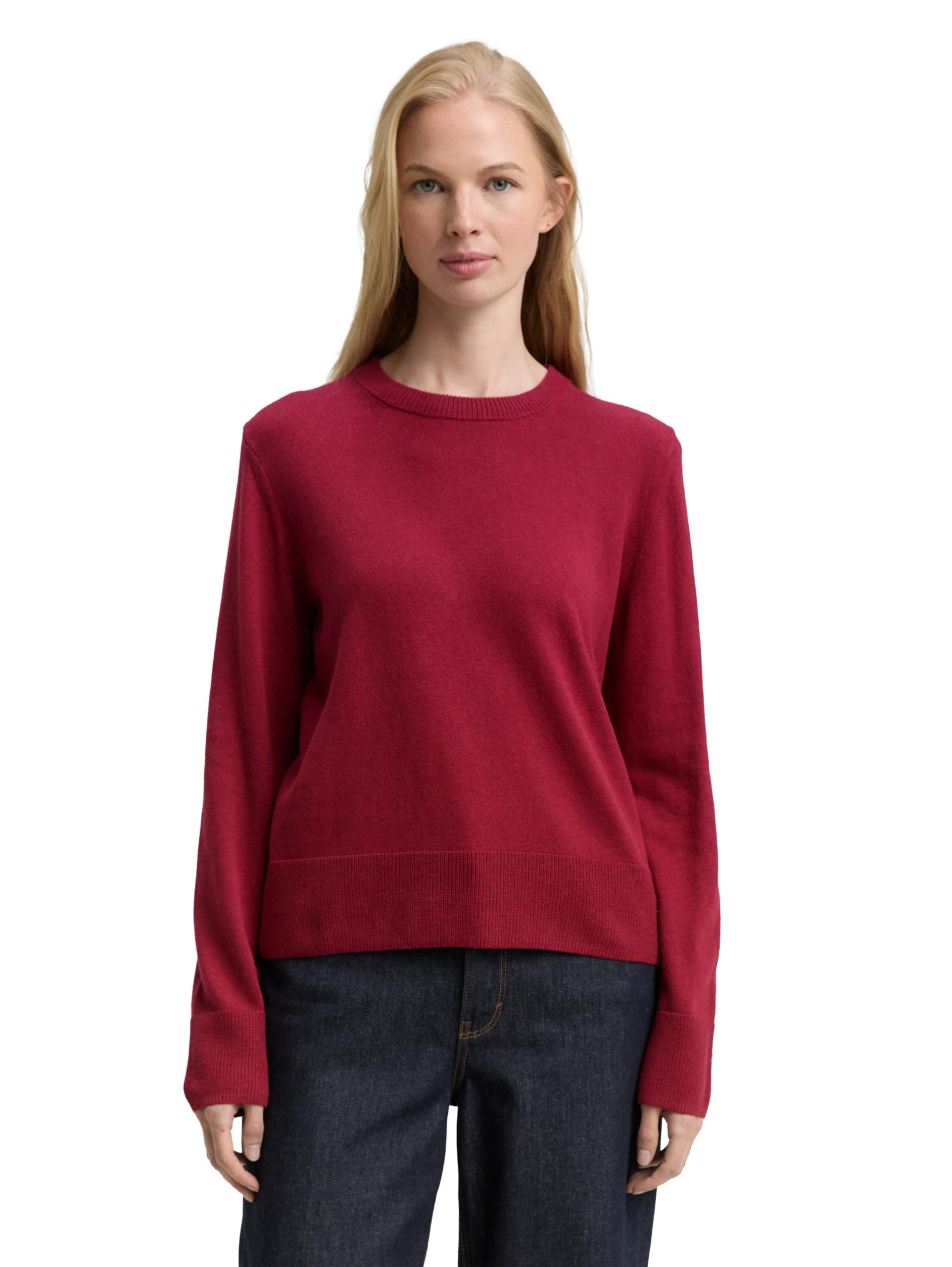 Tom Tailor Damen 1049122 Strickpullover mit Rundhalsausschnitt (1er Pack)