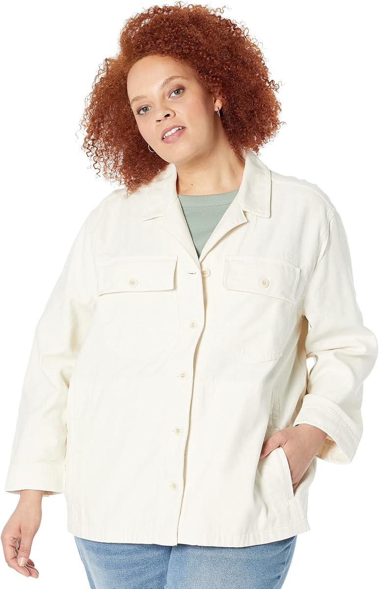Madewell Plus Drakefield Shirt-Jacket in Ecru
