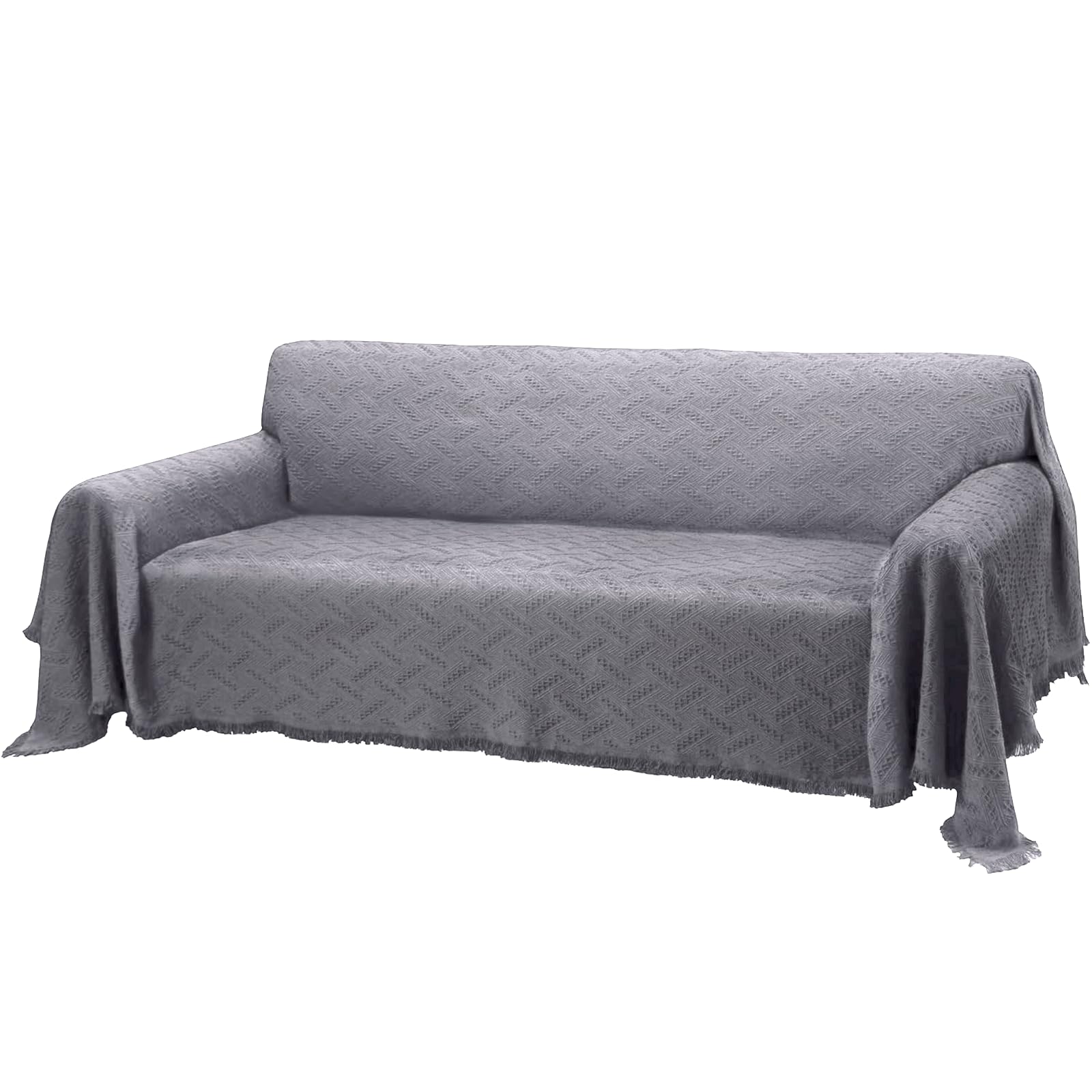 Rose Home Fashion Geometrical Throw Sofa Cover Blanket, Washable Couch Covers for 3 Cushion Couch Sofa Pet Friendly, Furniture Protector for Dogs (