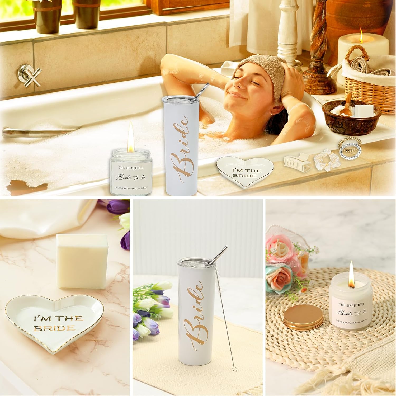 Bride To Be Gifts Box - Perfect Bridal Shower Gifts for Her, Engagement & Bachelorette Party! Includes 20 oz Stainless Steel Straws - Image 4