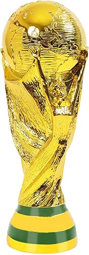 LimuToy Copa del Mundo de 14.2 pulgadas, réplica de resina de fútbol, trofeo para fanáticos deportivos, trofeo dorado para dormitorio, oficina,