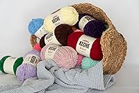 Vista 2 de Keche Hilo de terciopelo para ganchillo, manta de felpilla suave, voluminosa, hilo amigurumi, 3.53 oz (132 yardas), color menta