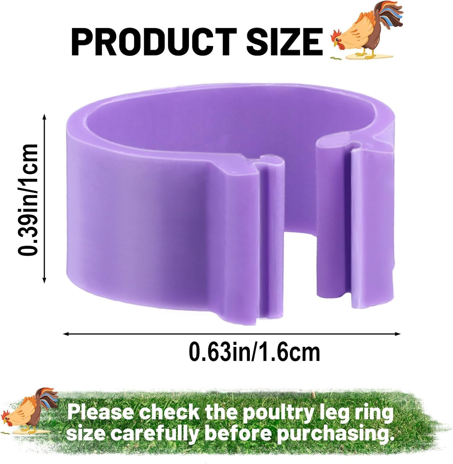 Anillas para Patas de Aves 16mm Multicolor Numeración - Anillos Identificación Gallinas Pavos Patos Gansos Plástico Avicultura
