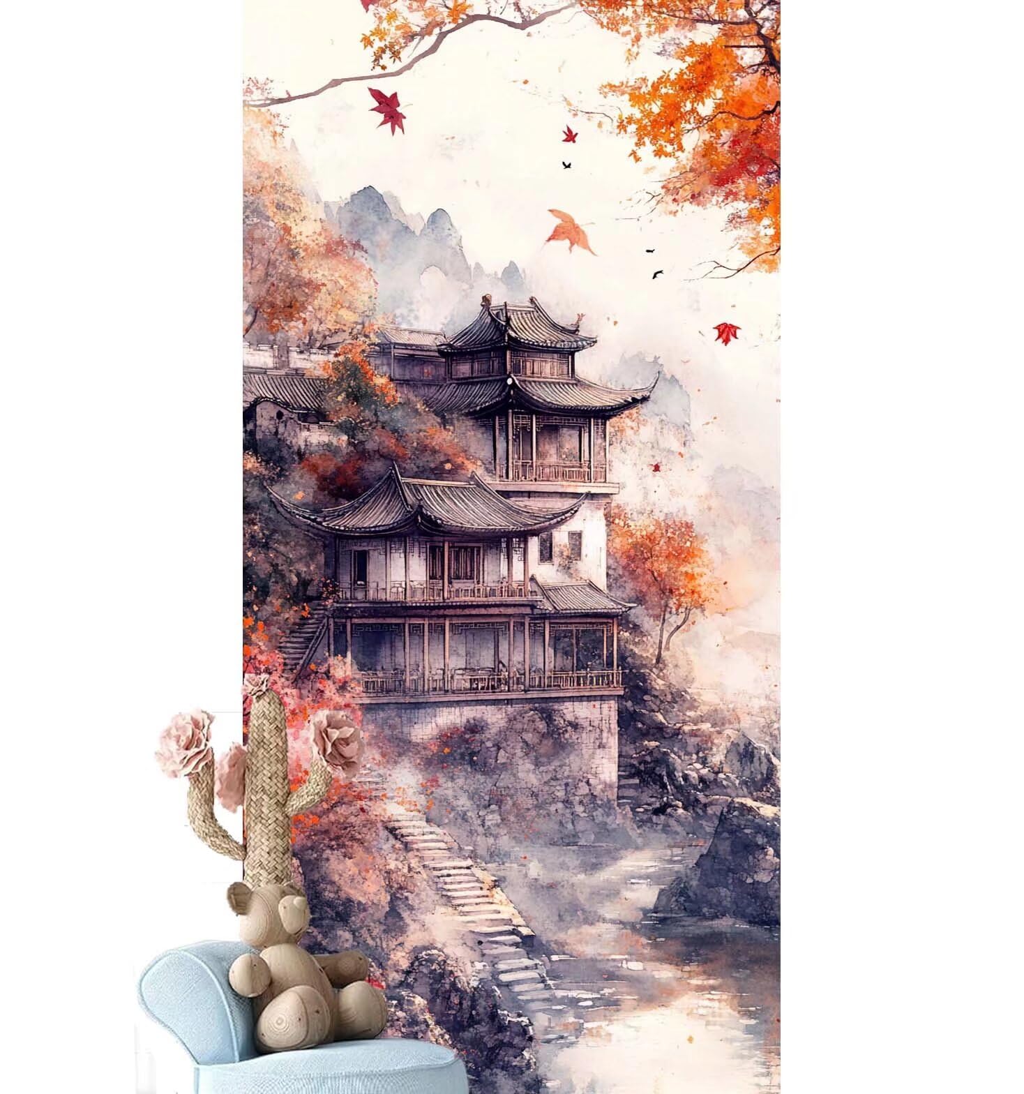 Dipingere con i Numeri per Adulti Bambini, Paint by Numbers con Pennelli Pittura a Pigmento Acrilico, Fai Da Te con Kit, Decora la casa Regalo (Senza Cornice)- Giappone,Paesaggio 80x220cm V-816