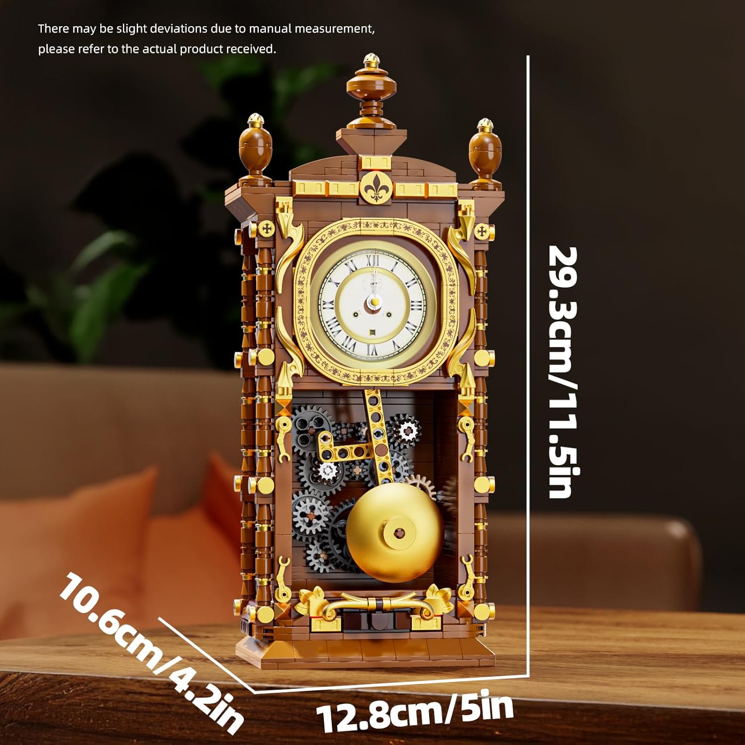 HJPLPXH Retro Pendulum Clock Building Block Set,A Toy with Real Clock Function and Linked Mechanical Pendulum,Better Gift for Adults Teens Kids