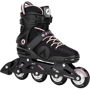 ATTABO Cyclone Alu Womens Inline Skates - Aluminium Rail ABEC-7 Bearings PU Wheels 82A Adjustable Size for Fitness & Leisure 39