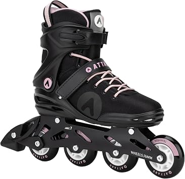 ATTABO Cyclone Alu Womens Inline Skates - Aluminium Rail ABEC-7 Bearings PU Wheels 82A Adjustable Size for Fitness & Leisure