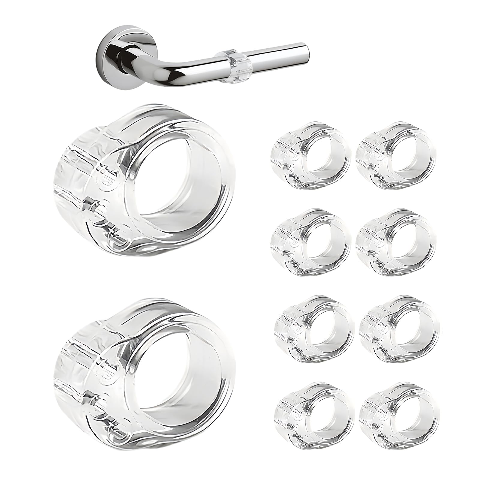 12 Pezzi Fermaporta Maniglia a Muro, Fermaporte in Silicone Paracolpi Elastici per Pareti Paracolpi Autoadesivi per Porte per Protegge Pareti, Maniglie Delle Porte, Mobili, 40x8mm