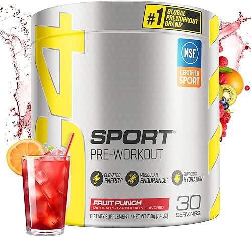 Cellucor, C4 Sport Pre Workout - Polvo pre-entreno certificado por NSF para el deporte, 30 porciones, ponche de frutas, el embalaje puede variar