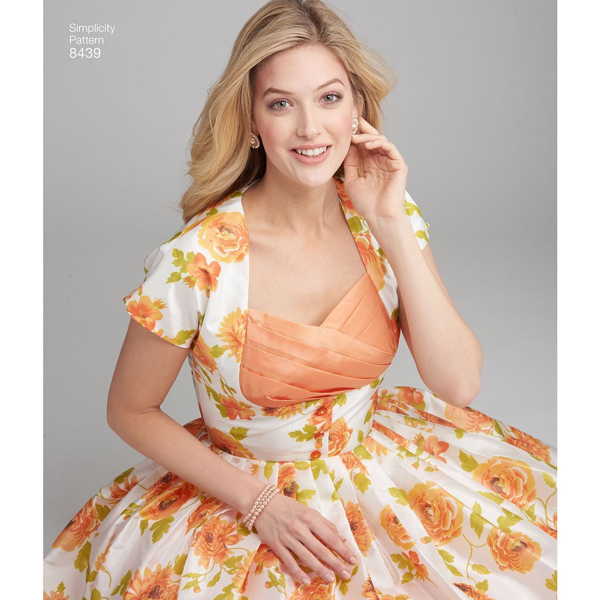 Simplicity Women's White 8439Pattern 8439 Dress With Bodice Variations, Paper, Bb (20W-28W)