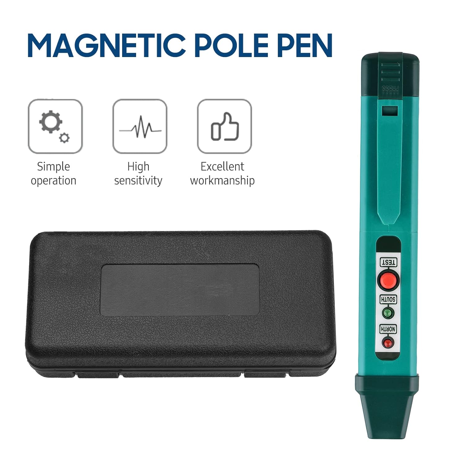 Magnetic Pole Pen Tester, Professional Mini Portable North Identifier Tool for Engineers Technicians ABS Material 154mm Size