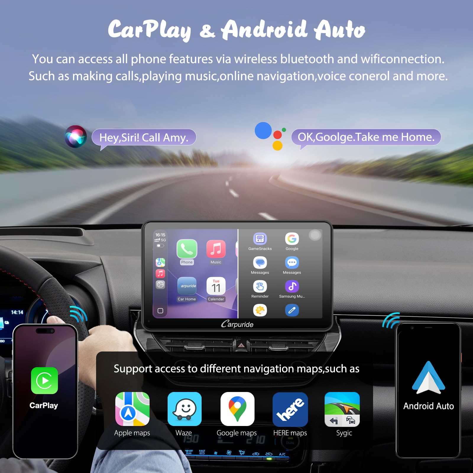 Amazon.co.jp: Carpuride W701 Pro ポータブルカープレイ Android