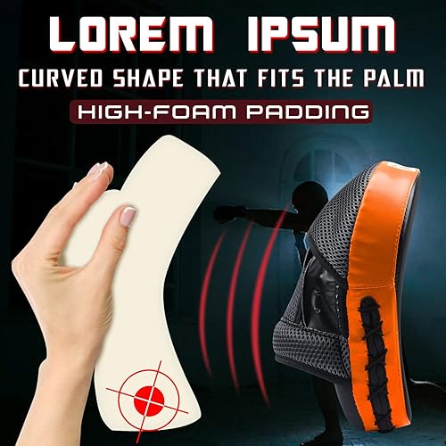 Miniatura 35 de Guantes de boxeo y artes marciales mixtas: almohadillas de gancho y jab, manoplas de concentración, almohadillas de enfoque objetivo y escudo
