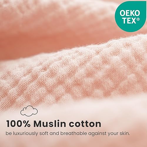 Miniatura 3 de Konssy Funda de almohada de muselina para almohada de 13 x 18 pulgadas, paquete de 2 fundas de almohada de algodón suave y transpirable para niños