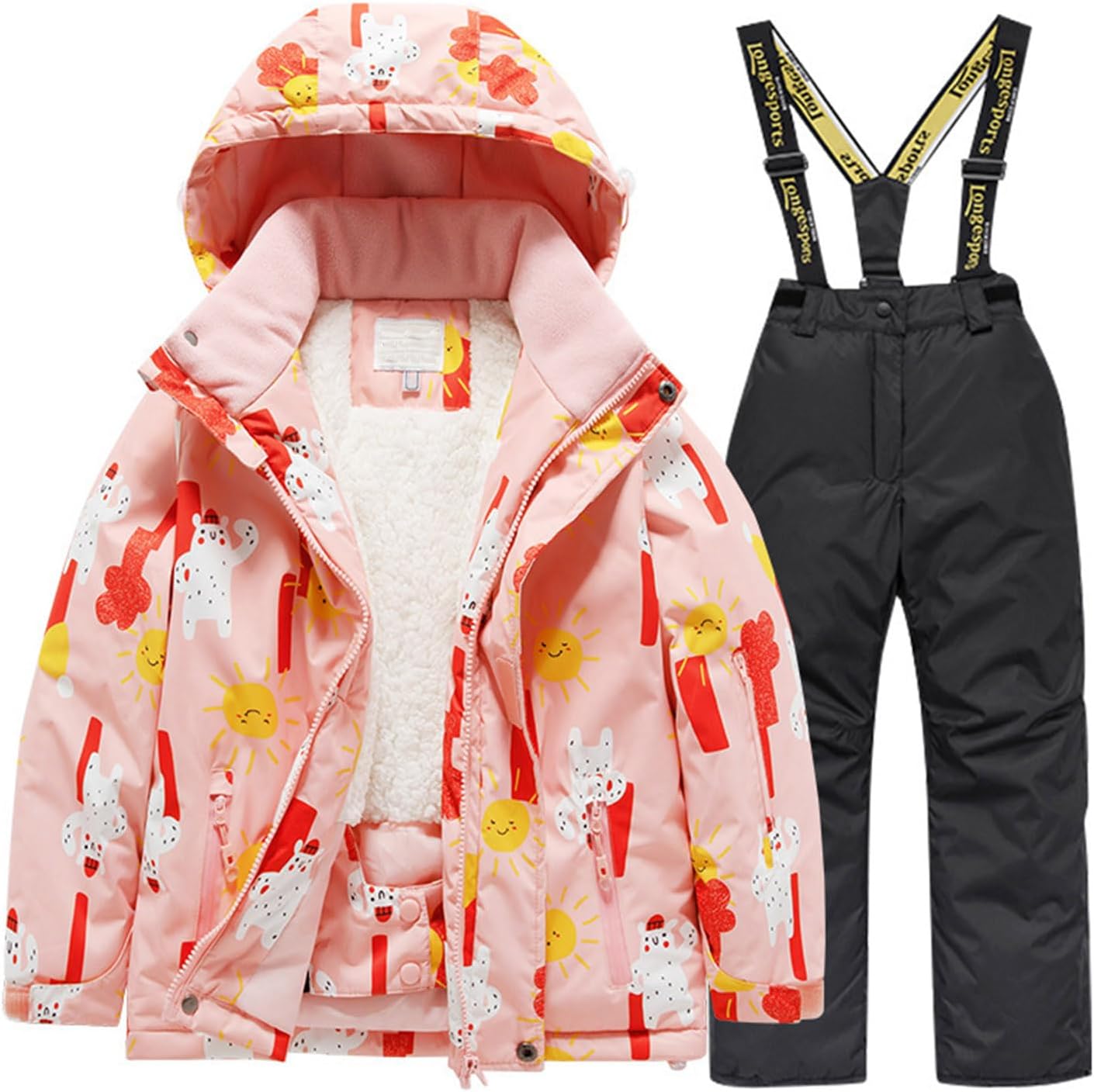 スノーウェア 上下セット キッズ スキーウェア ベビー フード付き ジャケット スキーパンツ 子供 男の子 女の子 セットアップ 厚
