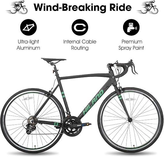 HILAND 700C Road Bike for Adults, 14 Speeds Racing Bicycle for Men Women