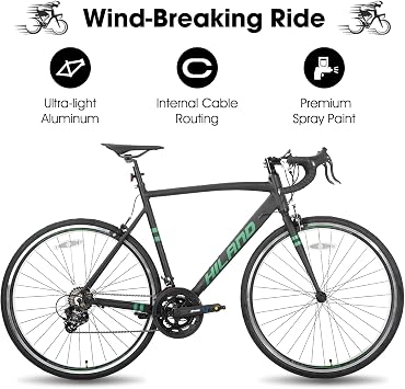 HILAND 700C Road Bike for Adults, 14 Speeds Racing Bicycle for Men Women