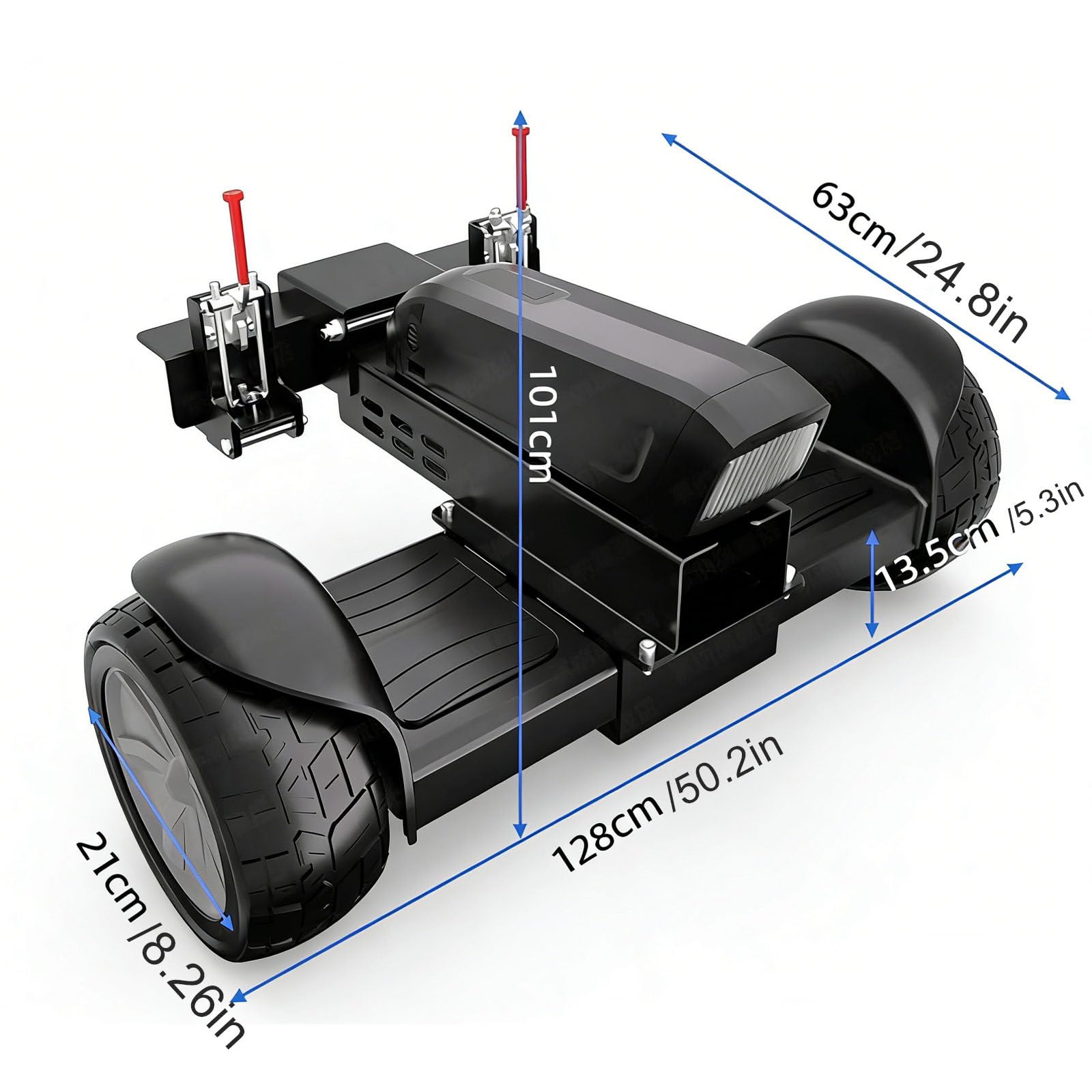 Elektrischer Flachwagen, robuster motorisierter Wagen mit 300 kg Maximalbelastung, 800 W Motor, 48 V 15,6 Ah Akku, 32 km Reichweite, 0–5 km/h Steigungsgeschwindigkeit, geräuscharm, ideal für