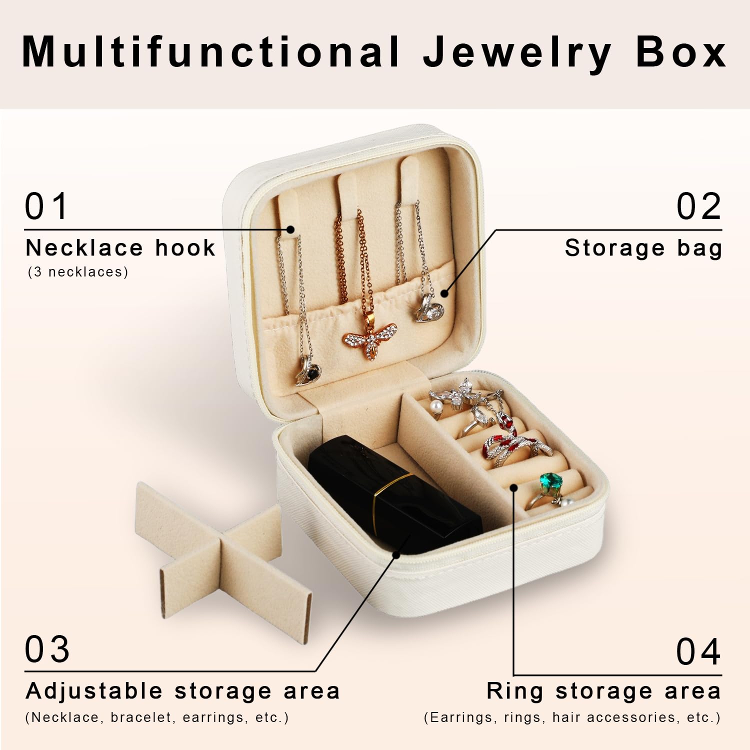 FHISKUNYU Boite A Bijoux Voyage, Boite A Bijoux Femme, Mini