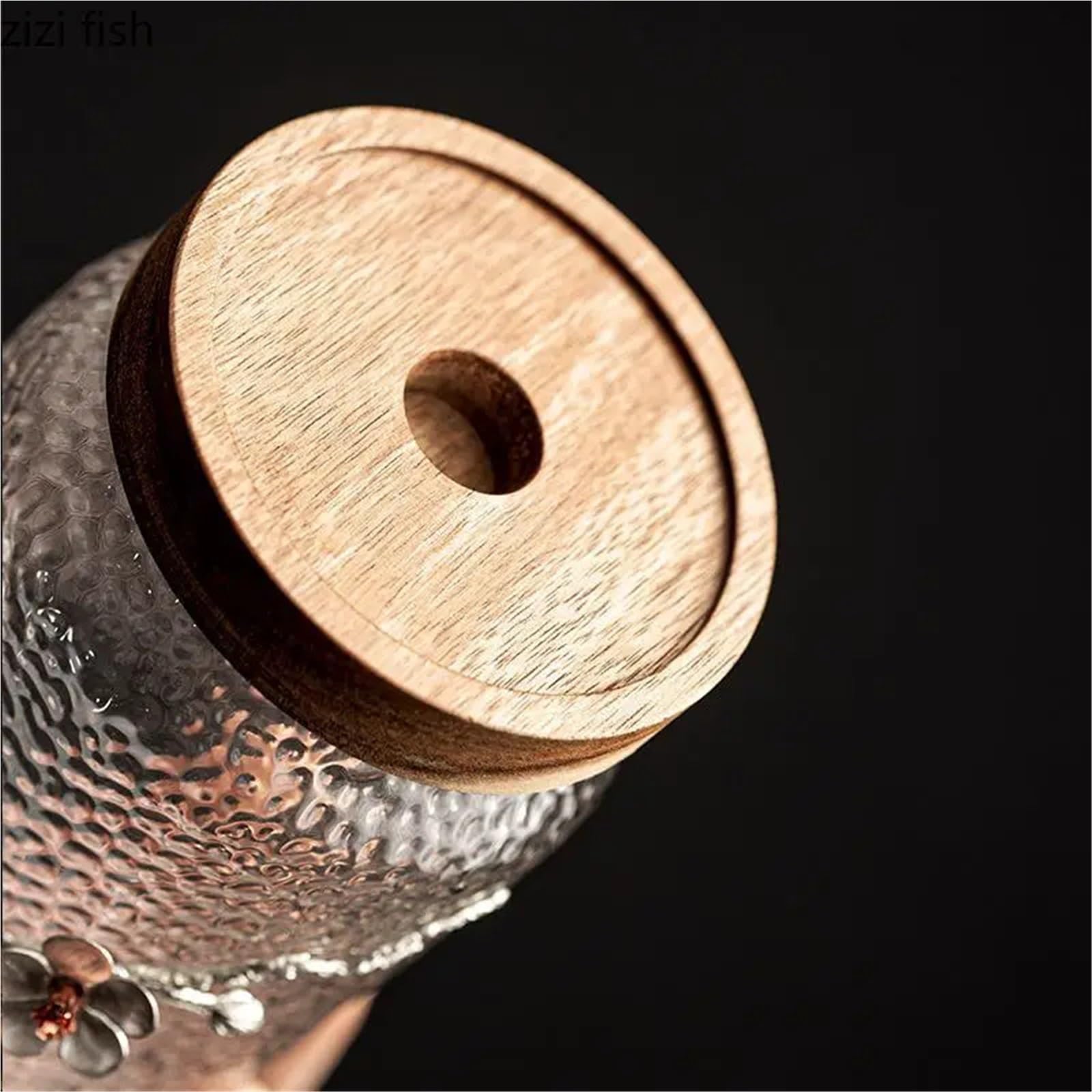 Barattolo di vetro Barattolo di caramelle creativo Barattolo di tè tridimensionale con fiori di pruno Barattolo di frutta secca di caramelle Conservazione domestica Per Conservare Caramelle(L (700ml))