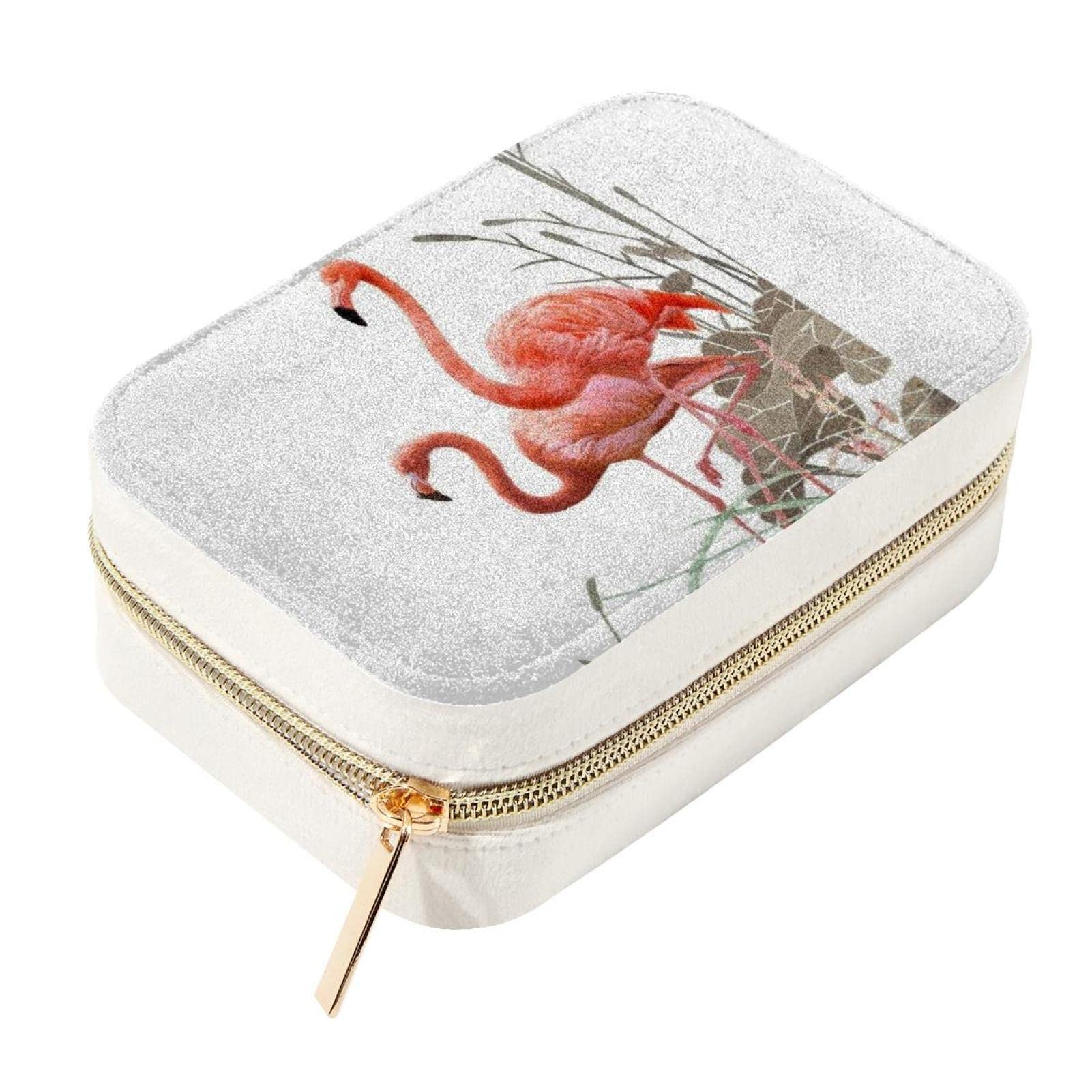 Boîte de rangement bijoux voyage flamant rose pour emporter vos souvenirs
