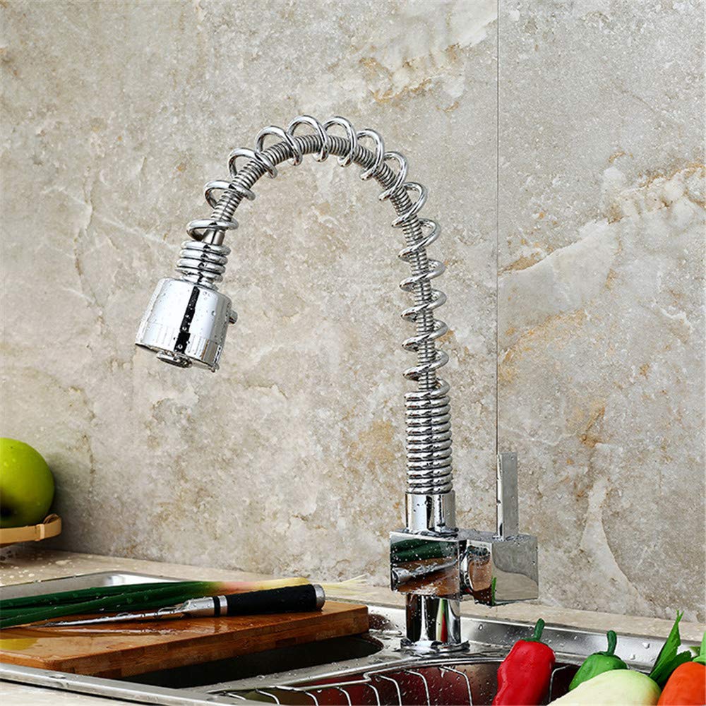 Todo Tira De Cobre, Rociador, Grifo De La Cocina, Todo El Cobre Y El Mezclador Caliente Frío, Cocina Grifo Del Fregadero Sola Manija Plaza Cromado Pulido Cinturón Ducha