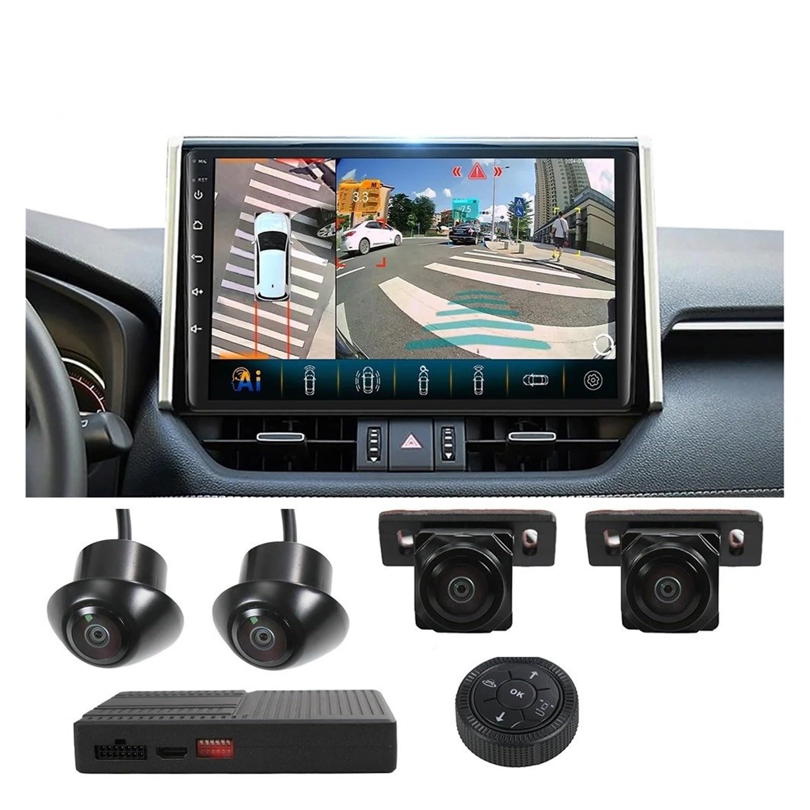 Rückfahrkamera Auto 1080P 3D 360 Grad Parkkamera Surround View System 4 Auto DVR Aufnahmekameras HD Vogelperspektive Panoramasystem