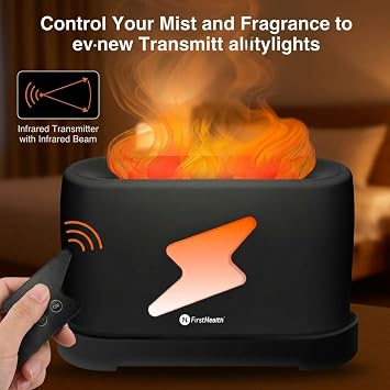 Essential Oil Diffuser, Flame Diffuser, Humidifiers for Bedroom, Black