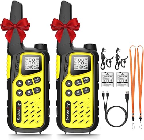Radioddity FS-T7 Walkie Talkies para adultos y niños de largo alcance recargable Walky Talky FRS NOAA radio bidireccional, sin licencia con VOX,