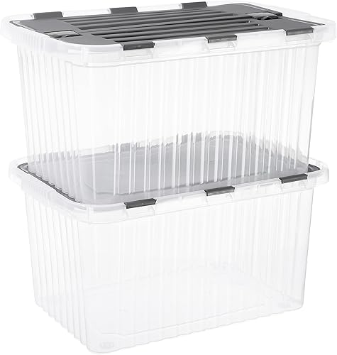 Miniatura 71 de Superio Cajas de almacenamiento transparentes con tapas, contenedores de plástico de 8.75 cuartos de galón para organizar, cajas apilables, sin BPA,