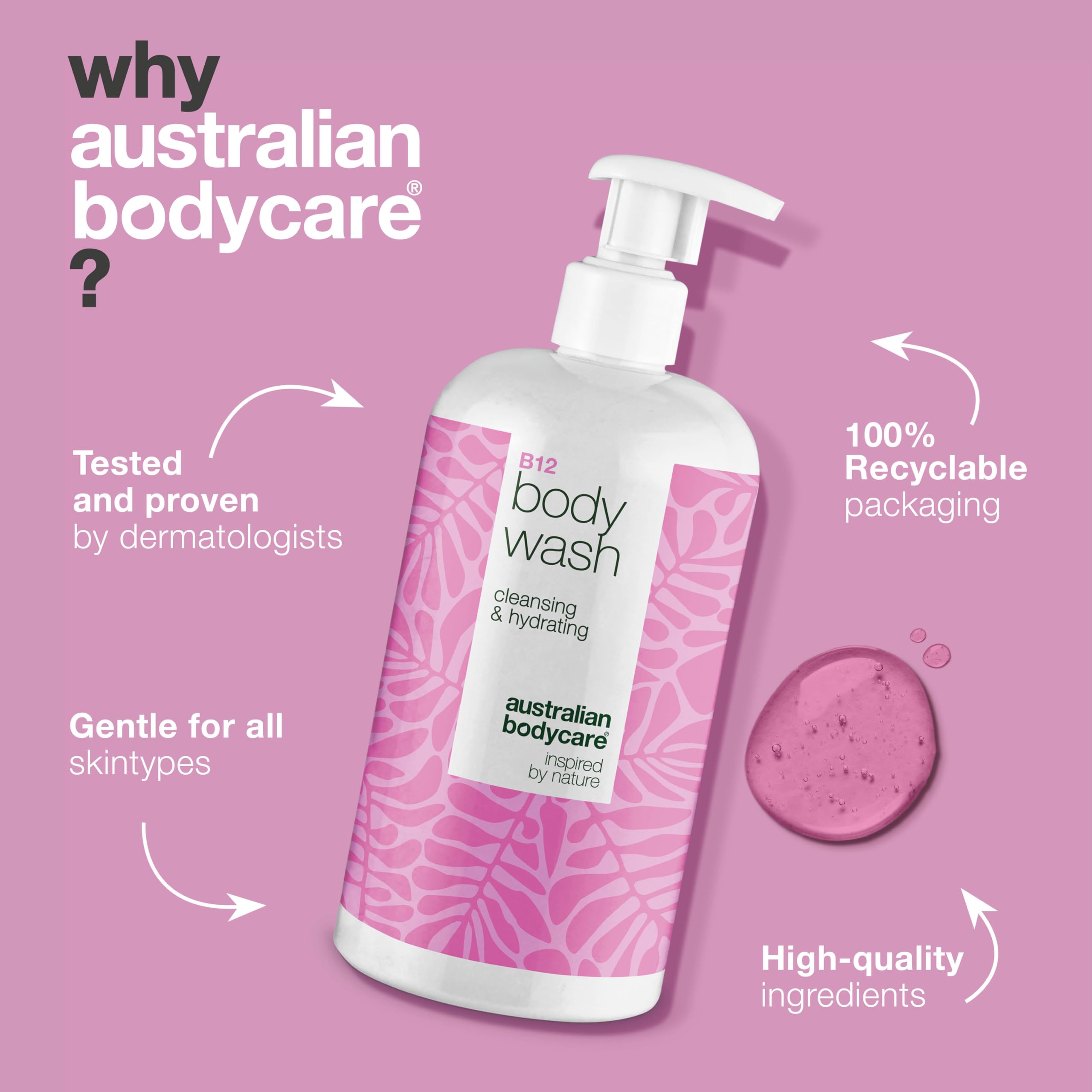B12 Body Wash 500 ml, Moisturizing Body Wash for Dry & Itchy Skin, Deeply Cleanses & Hydrates, Enriched with Vitamin B12 - Image 4
