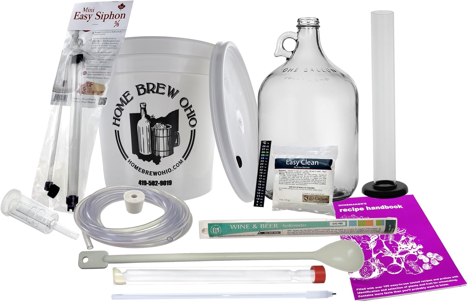 Home Brew Ohio 15 Piece One Gallon Wine Making Equipment Kit