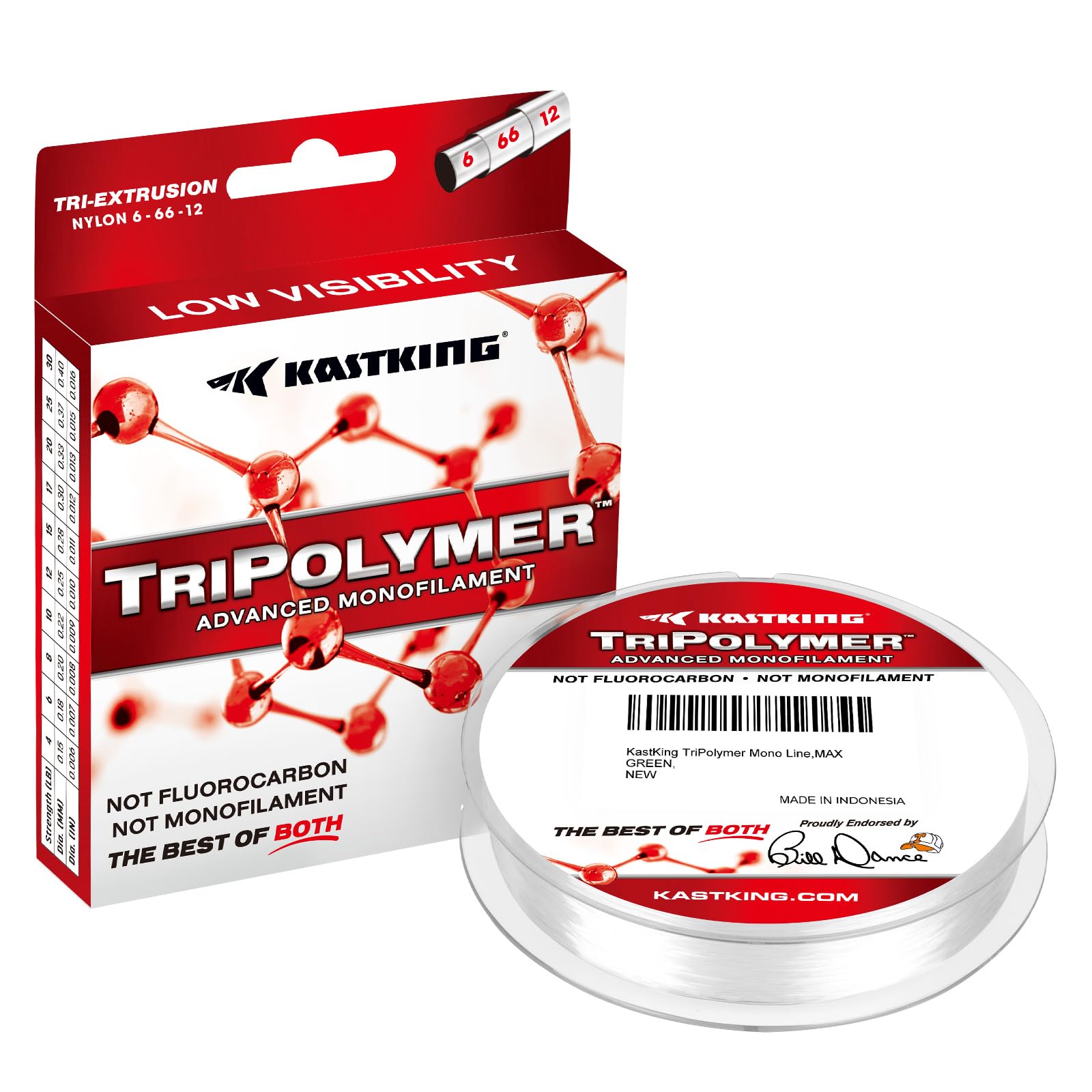 TriPolymer Advanced Monofilament Fishing Line, Low Light Refraction, Super Smooth, Highly Abrasion Resistant, Triple Cross Head Extrusion Process Fishing Line