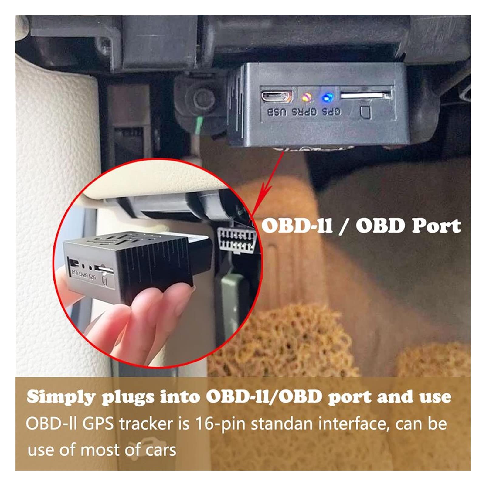 GPS Indication Mini Plug Play. OBD GPS. Tracker Car. gsm OBDII. Dispositivo di tracciamento del Veicolo OBD2 16 Pin. Interfaccia GPS Locator con Software & App.