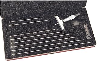 Starrett 440Z-9RL Vernier Depth Gauge, Ratchet Stop, Lock Nut, Micrometer Type, 0-9