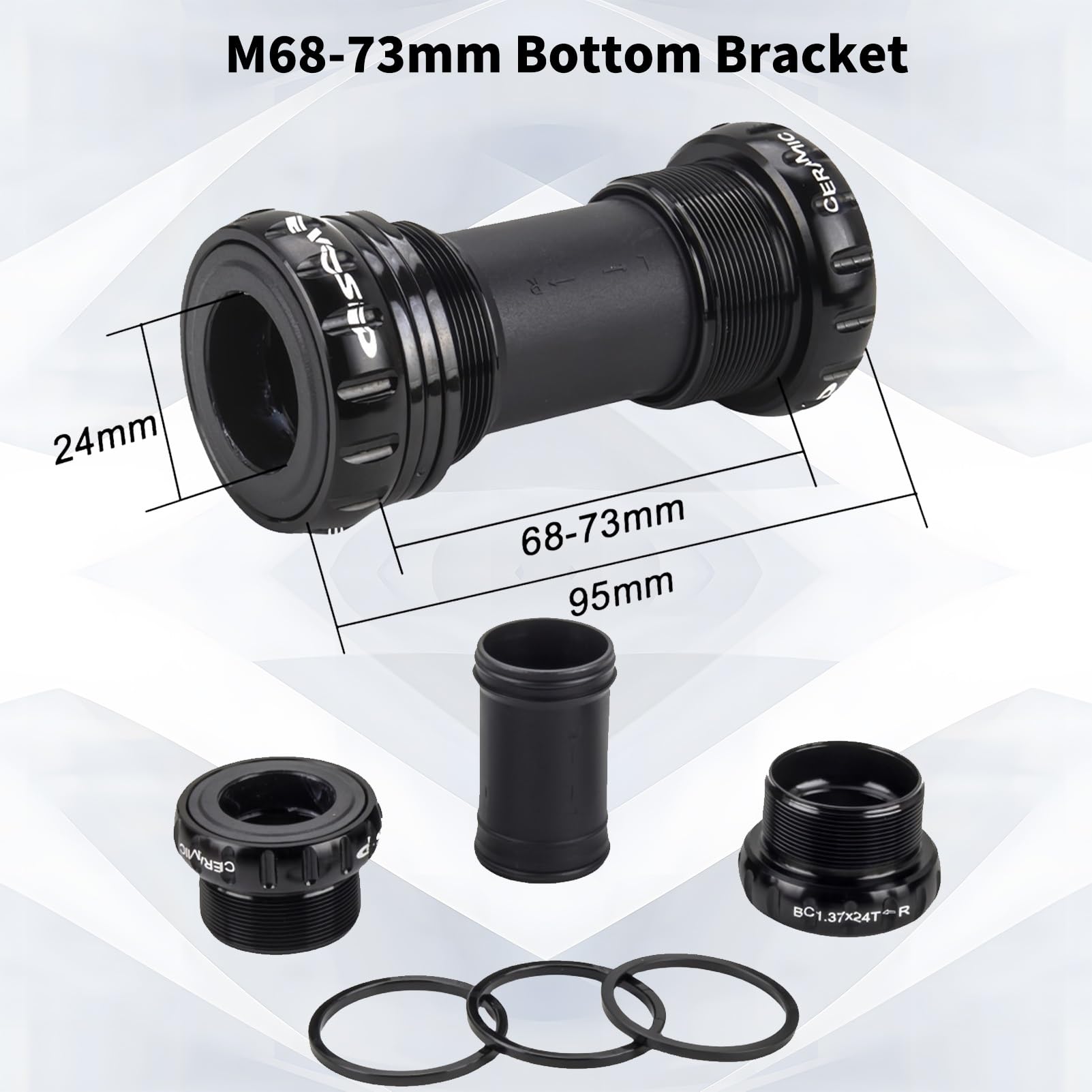 Guarnitura per Bicicletta da Strada con Doppia Corona GXP 46-30T/48-32T 165/170/175mm Integrata Cava Set di Pedivelle con BB Compatibile con 8-12 velocità(170mm Silver,46-30T)