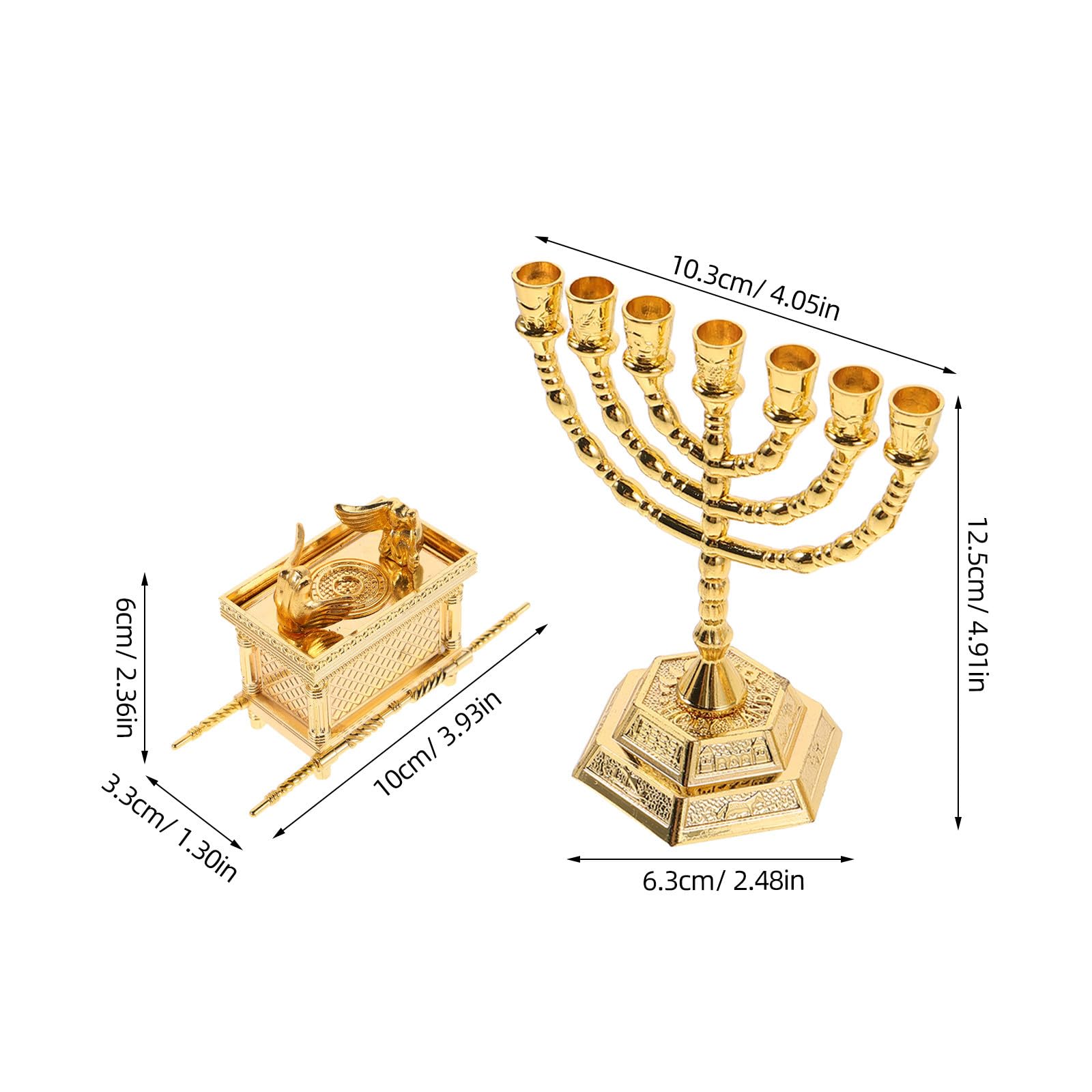 Religiöse Jüdische Israel Skulptur aus Zinklegierung Historisch Genaue Vintage Kerzenständer Widerstandsfähig für Heimdekoration und Spirituelle Ausstellung