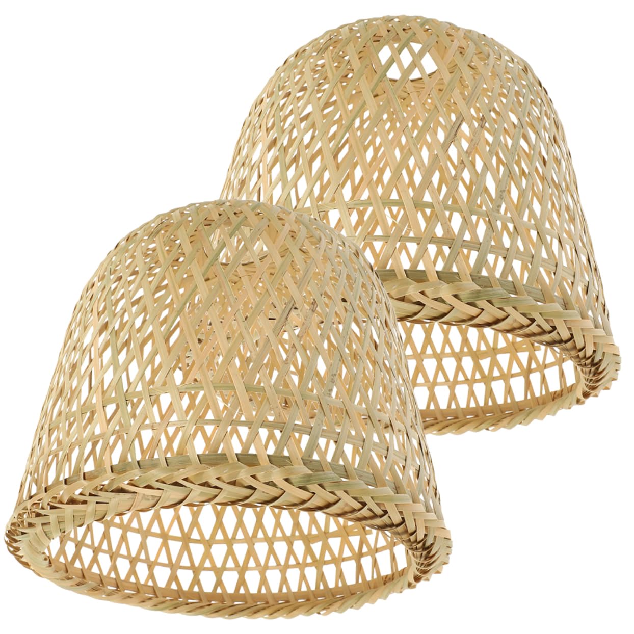 DOITOOL 2 Pezzi Coperchio della lampada da tavolo in bambù lampada da tavolo in vimini decorazioni da appendere per la casa lampadario sospensione lampada sospensione paralume in paglia