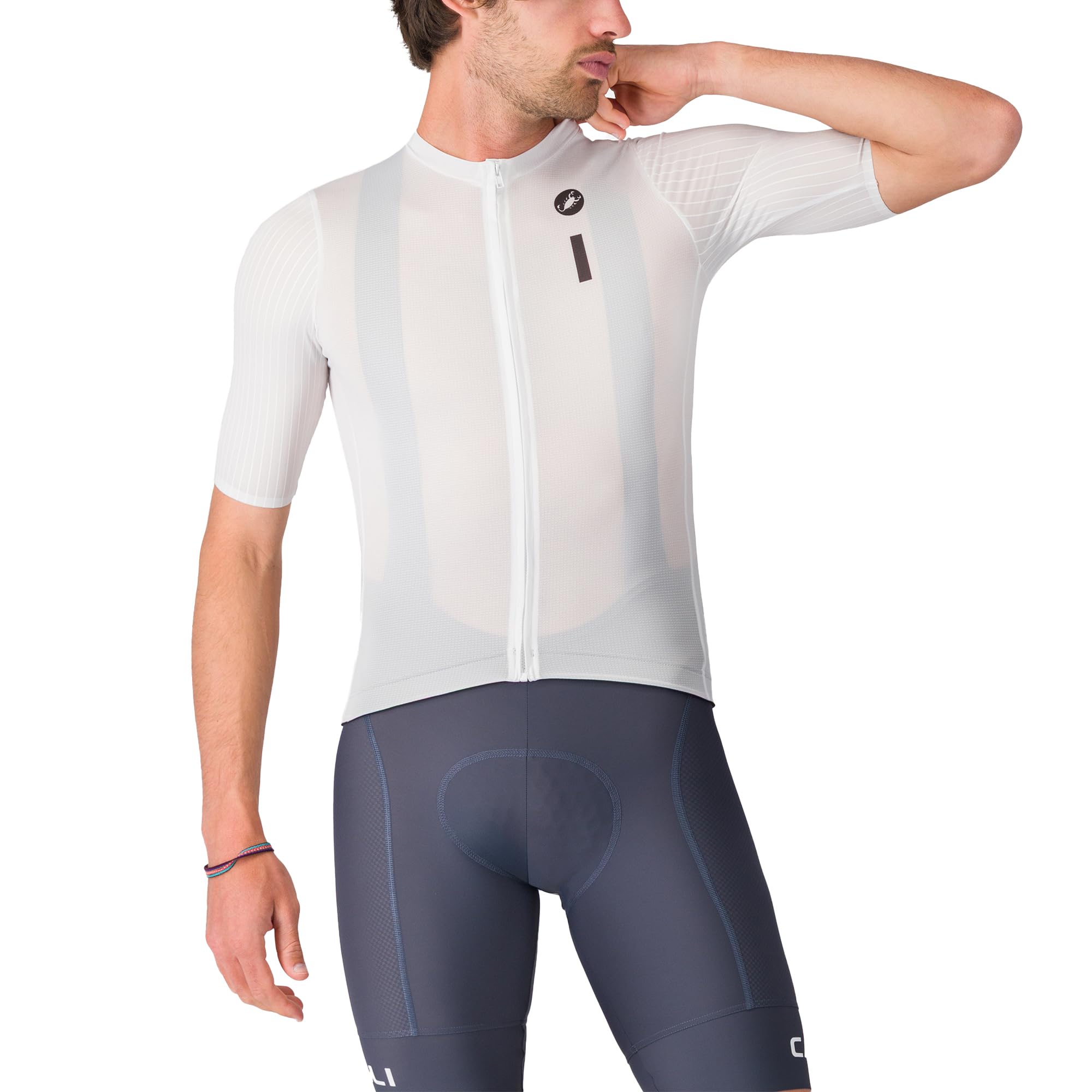 CASTELLI Drittone Logo Jersey da uomo, leggero, traspirante, maglia da ciclismo con vestibilità su misura per un comfort tutto il giorno