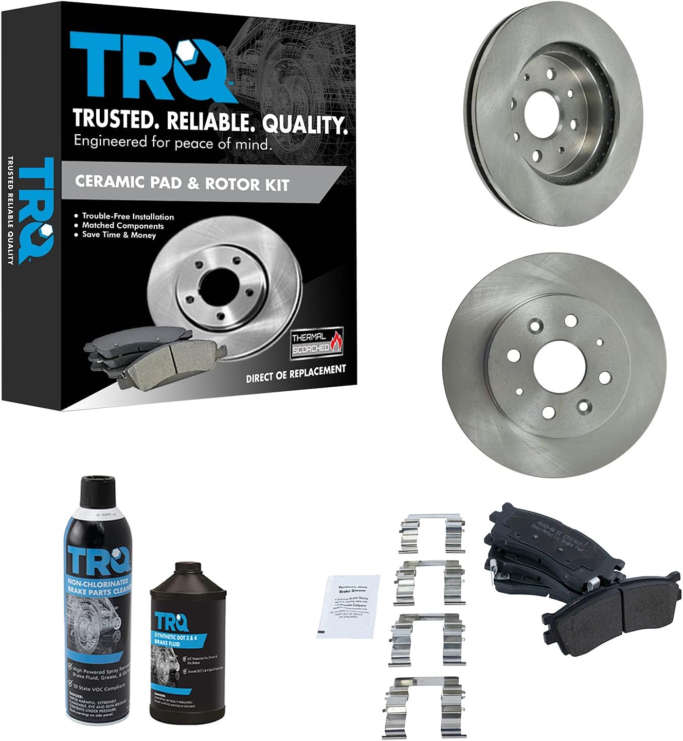 Front brake pad and rotor kit for 2003-2005 Kia Rio