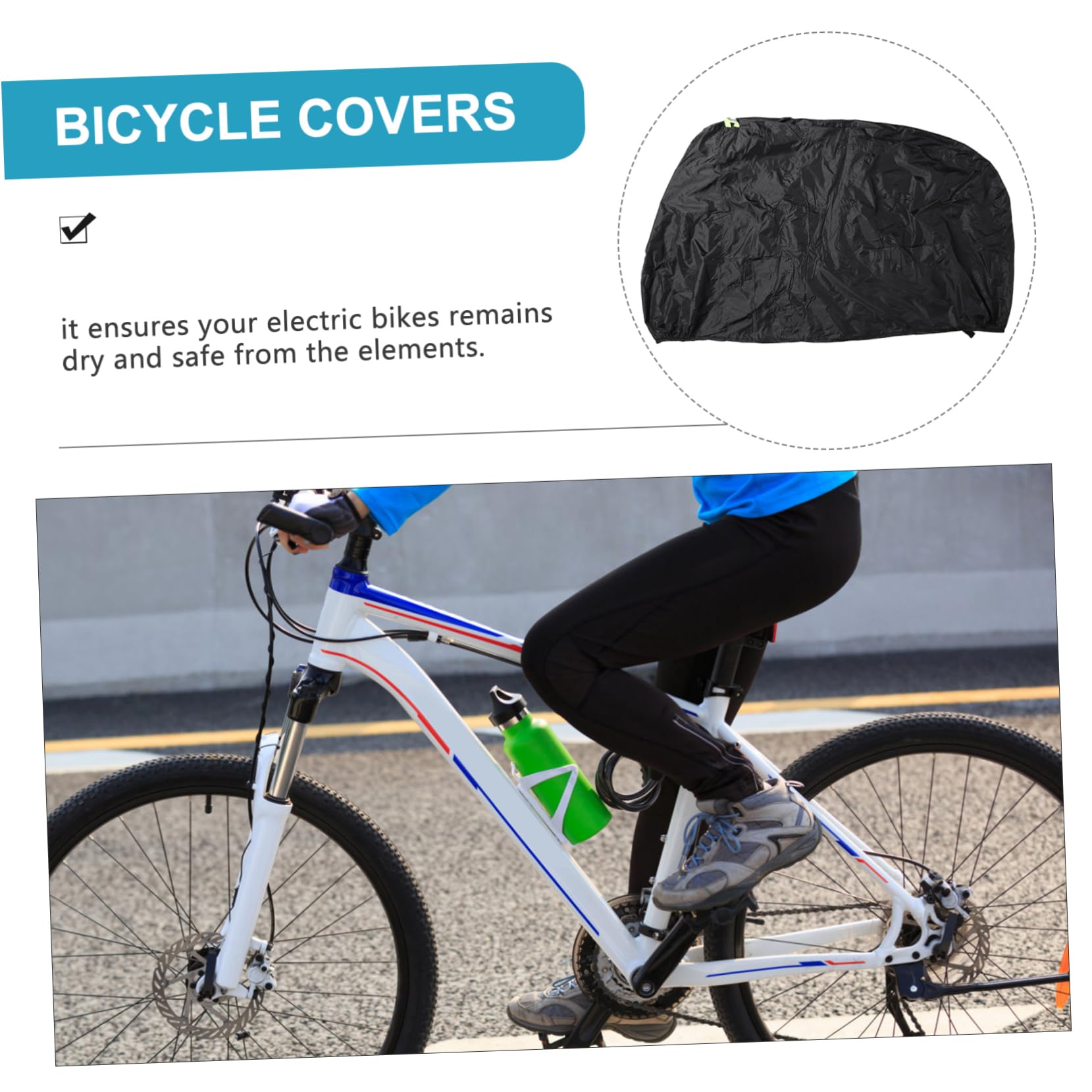 UKCOCO Copertura Per Bicicletta Telo Protettivo Antisole Per Esterni Copertura Resistente Alle Intemperie Per Deposito Bici Telo in Tessuto Oxford Per Scooter e Bicicletta Elettrica