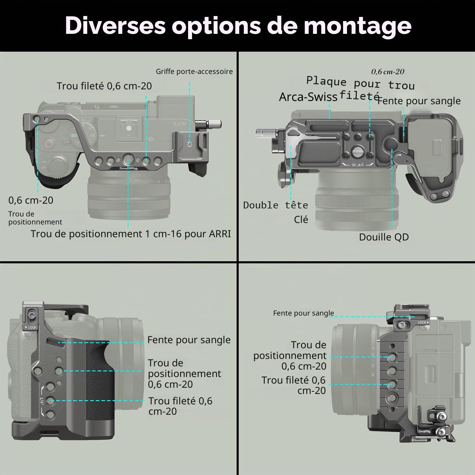 SMALLRIG HawkLock Kit Cage à dégagement Rapide avec poignée en Silicone pou | Provenance France. Emballage securisé. Livré avec Facture dont TVA.