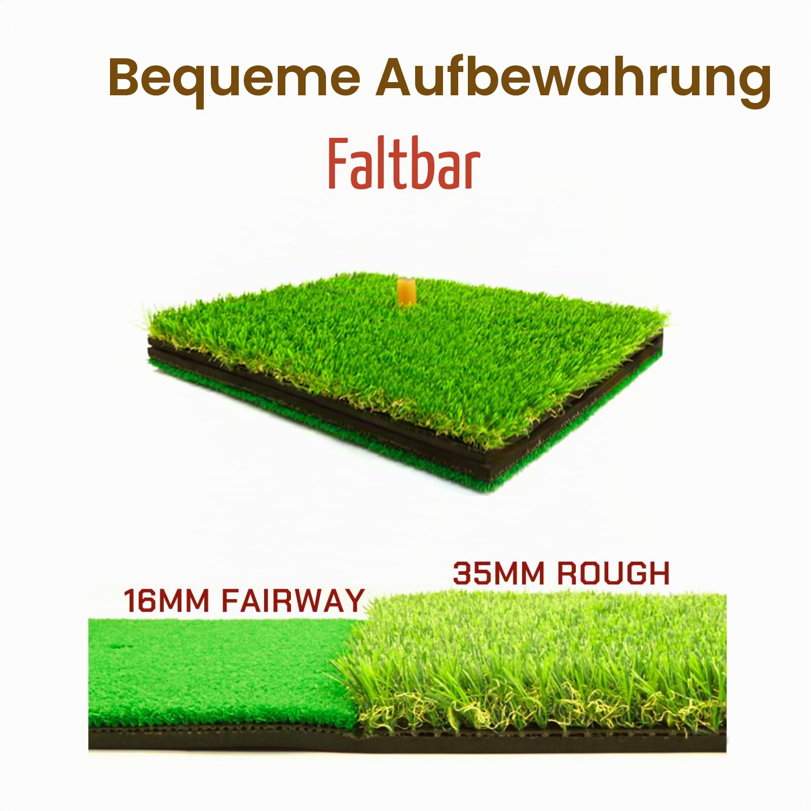 Golfschlag-Übungsmatte, 60 x 40 cm, robust, faltbar