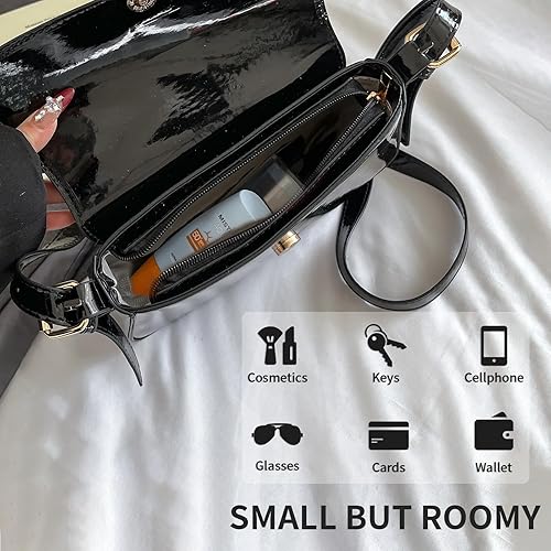 Miniatura 5 de Bolso de hombro pequeño, Y2K para mujer, bolso de mano de piel sintética con 2 correas extraíbles, bolso cruzado