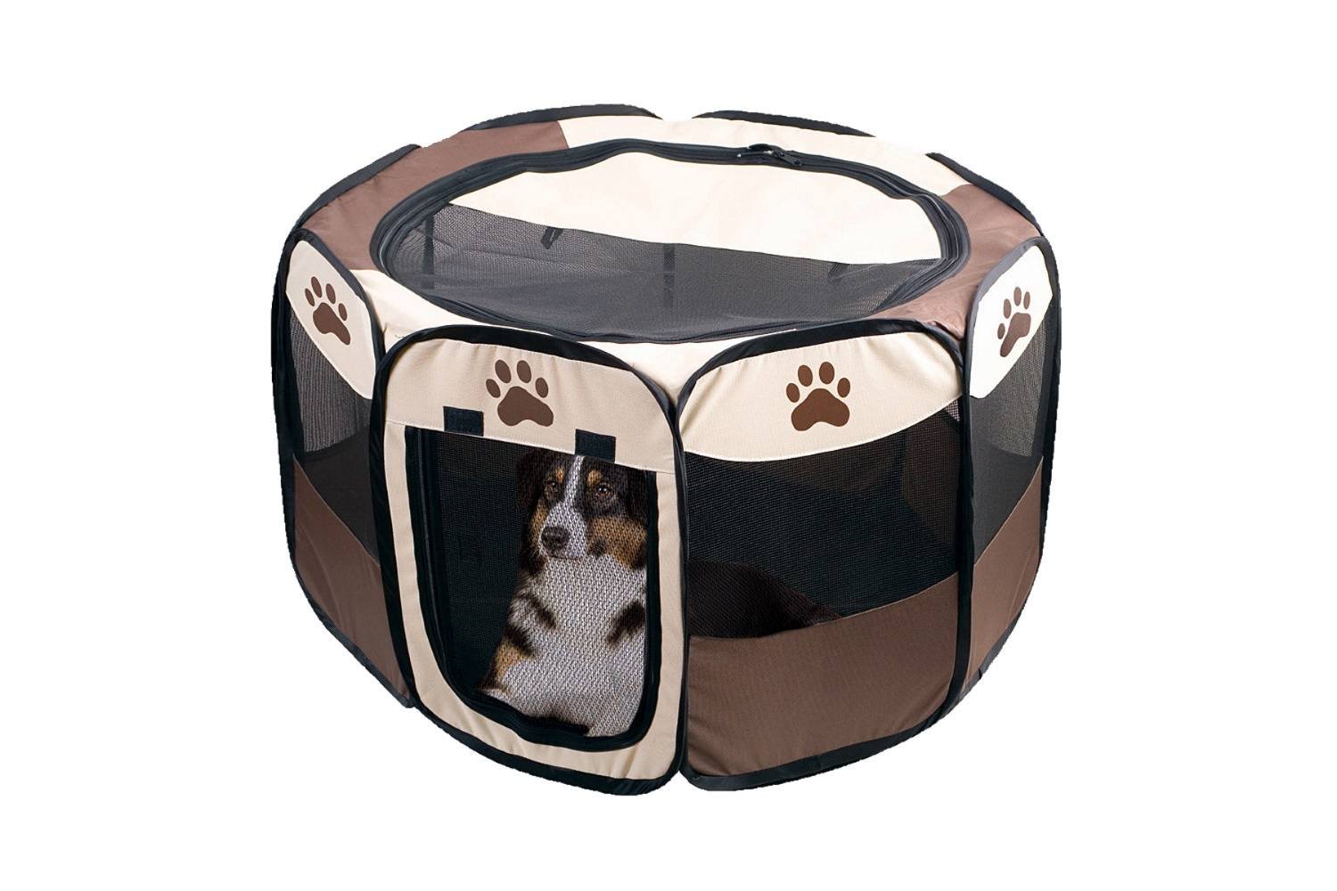Etna Portable Foldable Pet Playpen For Dogs, Paw Print - Indoor and Outdoor Use, Medium/Large Sized Pets - Pop-Up, Traveling, Kennel Design, Ideal for Keeping Pets Safe and Secure - 36 x 23 Inches