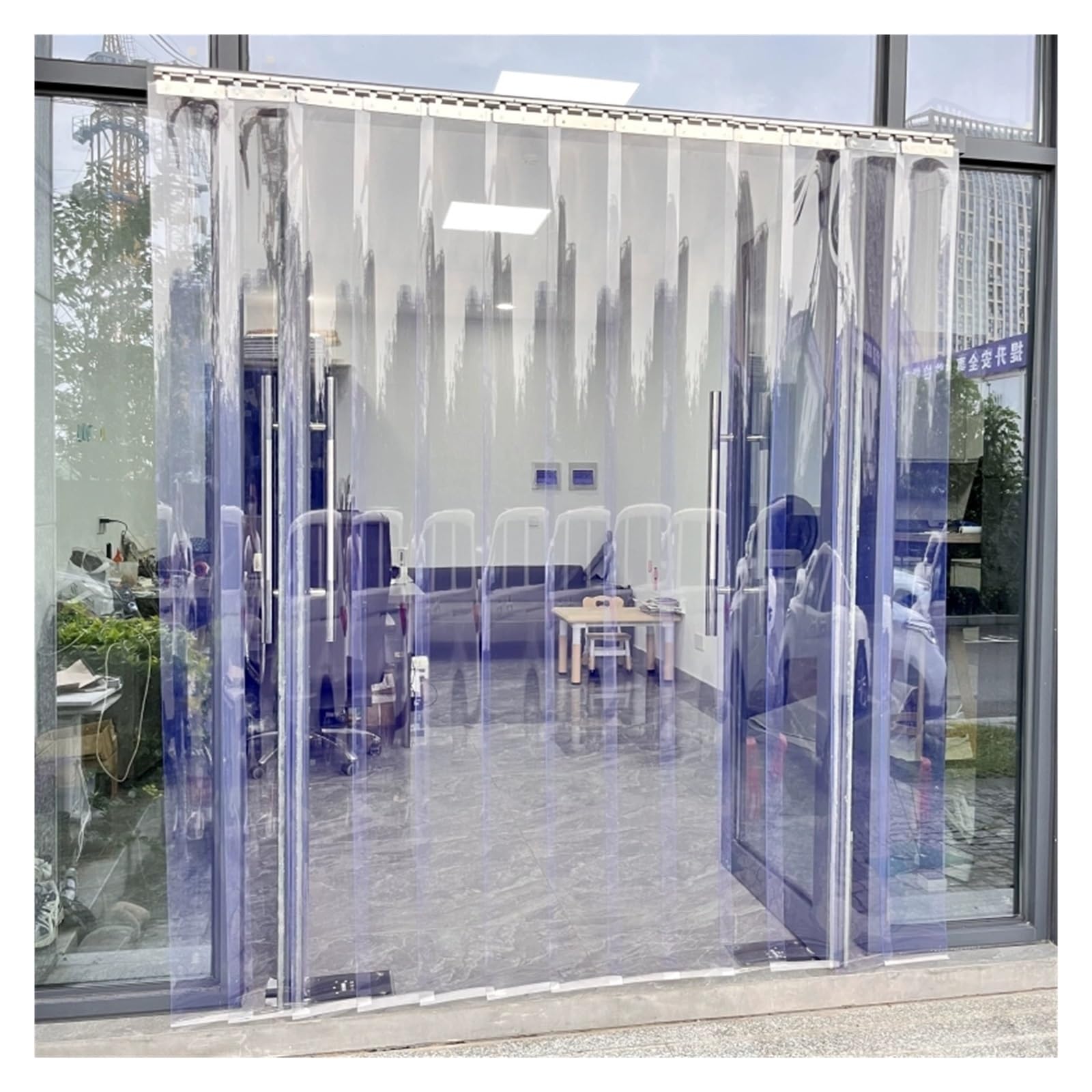 VXHCS Przezroczysta zasłona z PCW, izolowane, wodoodporne plastikowe zasłony na drzwi, 2 mm, do sypialni, kuchni i pomieszczeń magazynowych (0,9 x 2,15 m)