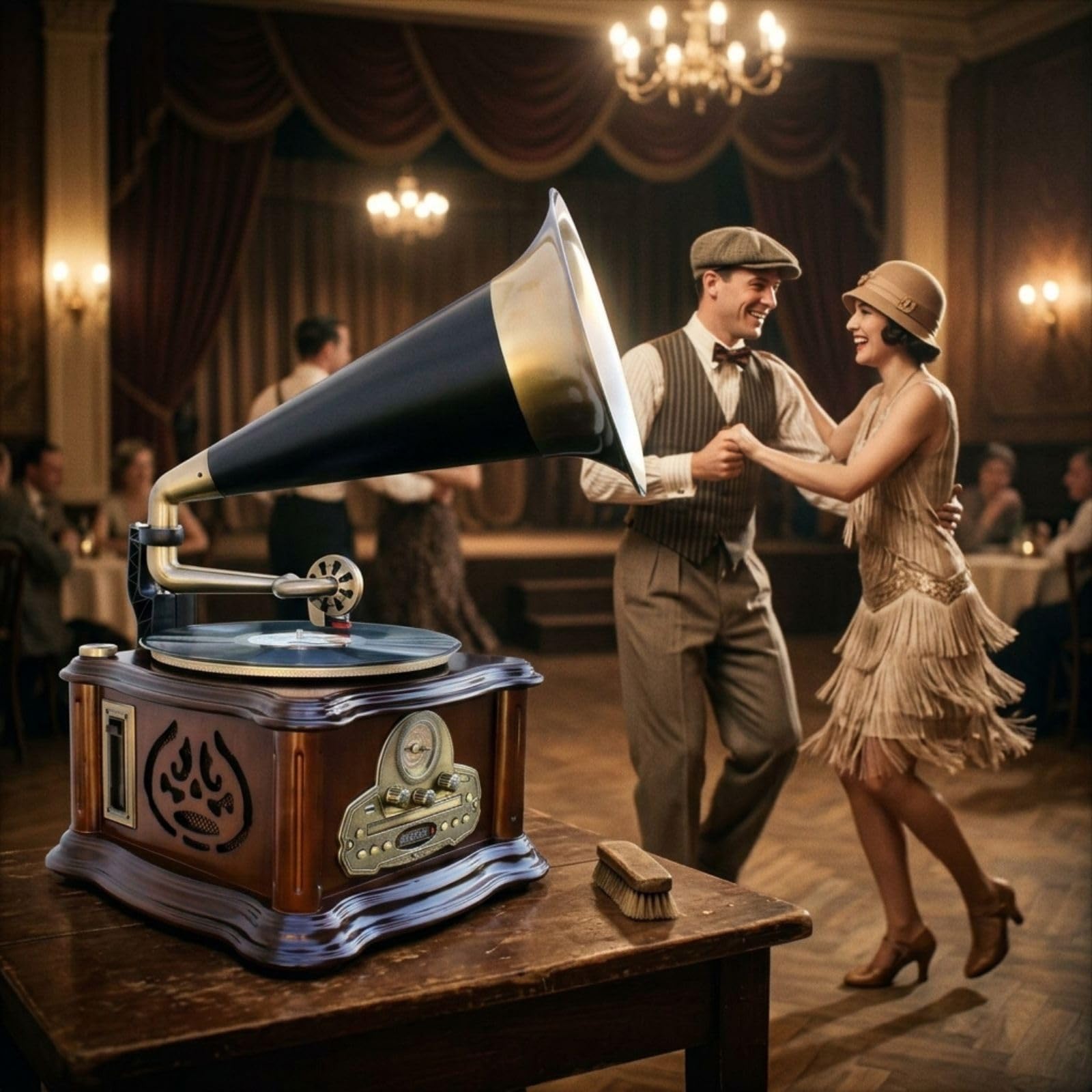 Grammophon Plattenspieler Soundmaster NR917 Radio CD-MP3 USB SD Bluetooth Holz - Dettaglio
