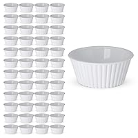 Vista 2 de Carlisle FoodService Products 084302 SAN Ramequin estriado, capacidad de 1 oz, blanco (caja de 48)